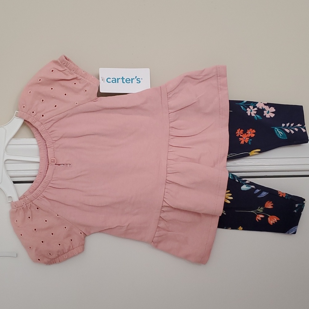 NWT Carter's pink and floral outfit